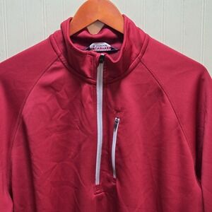 Roundtree & Yorke Pullover‎ Mens Large Red 1/4 Zip Long Sleeve Stretch Shirt